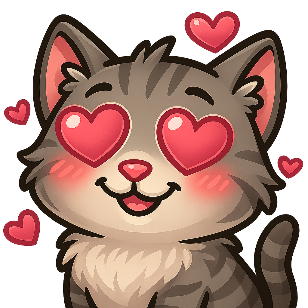 cat emote - love