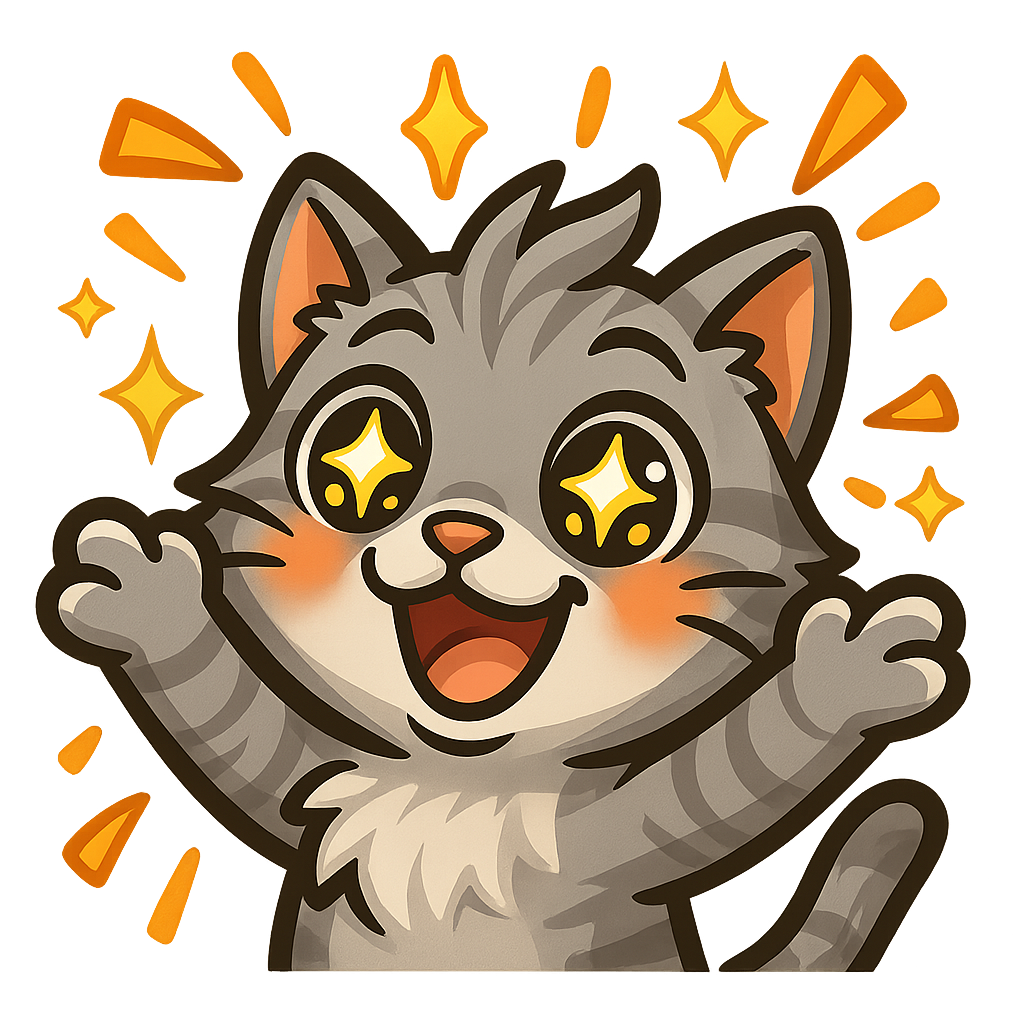 cat emote - hyped