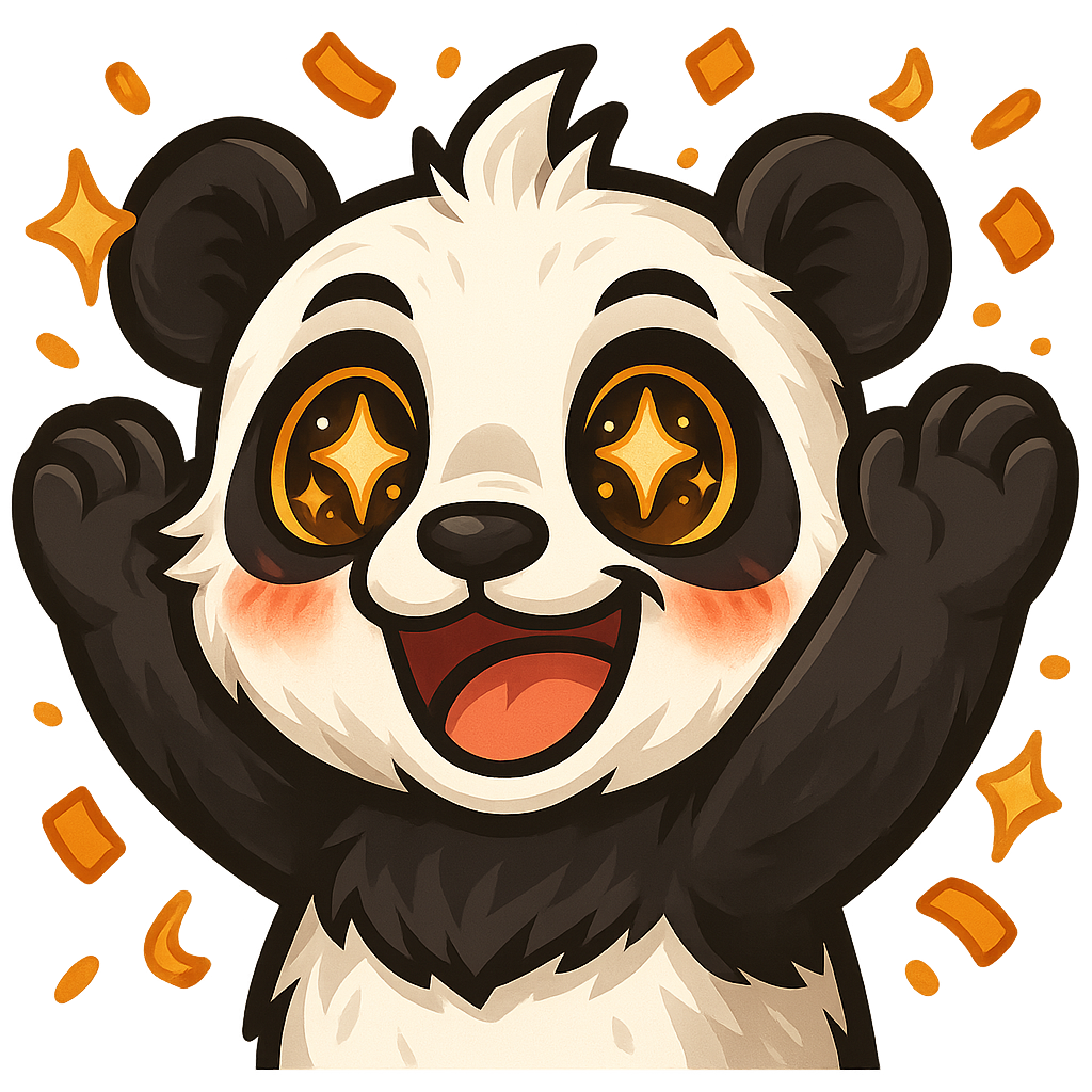 panda emote - hyped