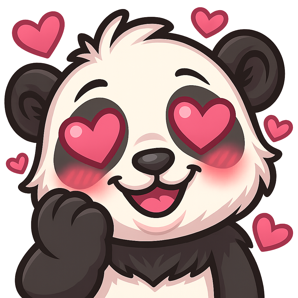 panda emote - love